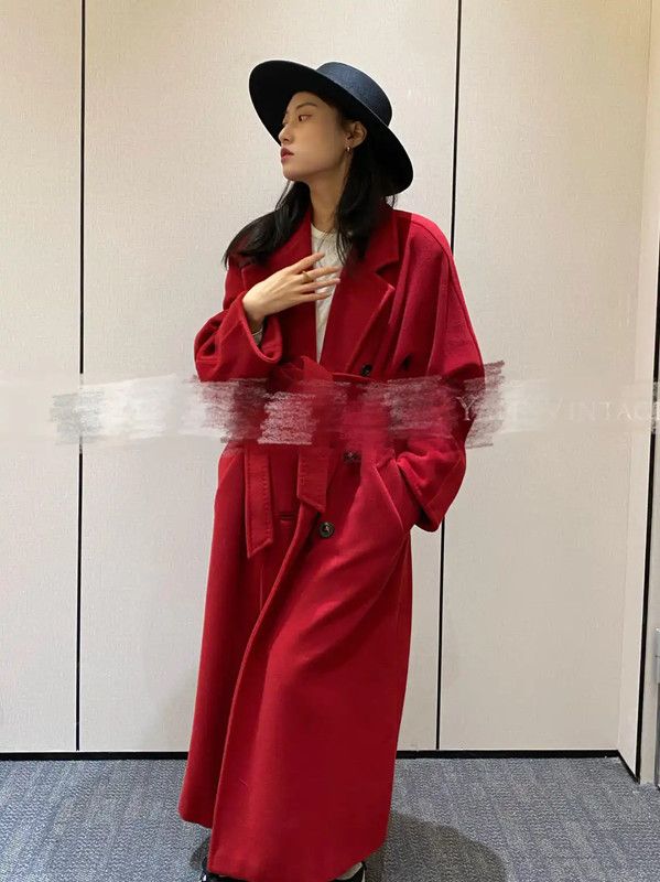 Max Mara MaxMara Red Cashmere Winter Coat for Women 0089 Size M / US 6-8 / IT 42-44 - 10 Thumbnail