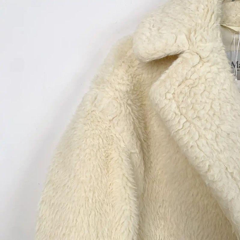 Max Mara MaxMara White Alpaca Wool Women's Coat 0089 Size XS / US 0-2 / IT 36-38 - 3 Thumbnail