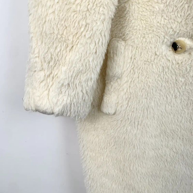 Max Mara MaxMara White Alpaca Wool Women's Coat 0089 Size XS / US 0-2 / IT 36-38 - 4 Thumbnail