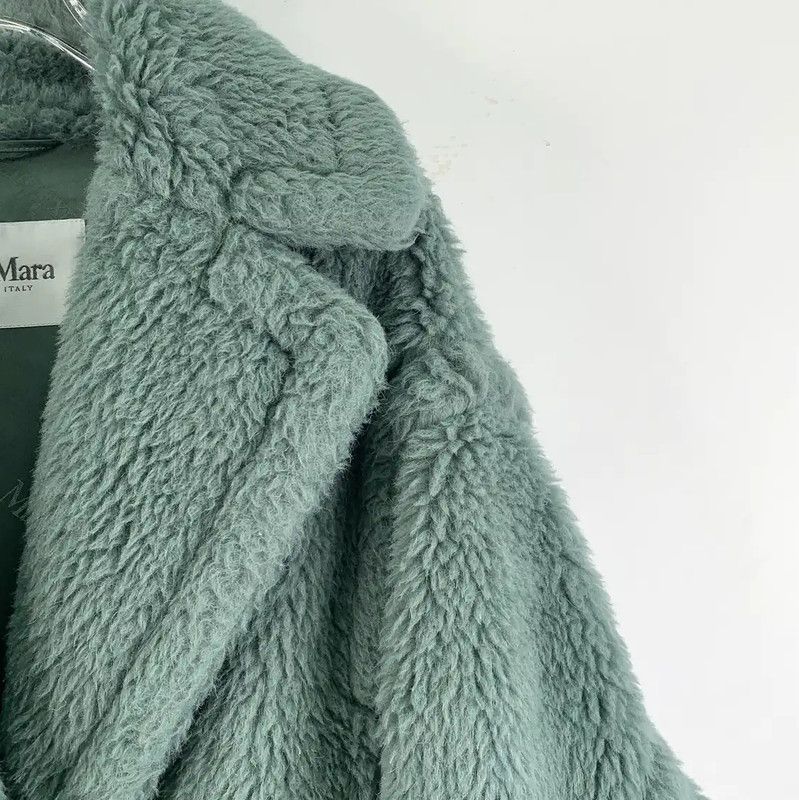 Max Mara MaxMara Cozy Green Alpaca Wool Coat 0089 Size XS / US 0-2 / IT 36-38 - 3 Thumbnail