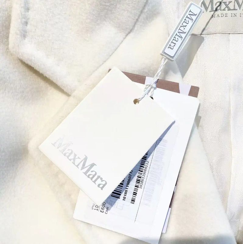 Max Mara MaxMara Cream Wool Women's Coat 0089 Size ONE SIZE - 6 Thumbnail