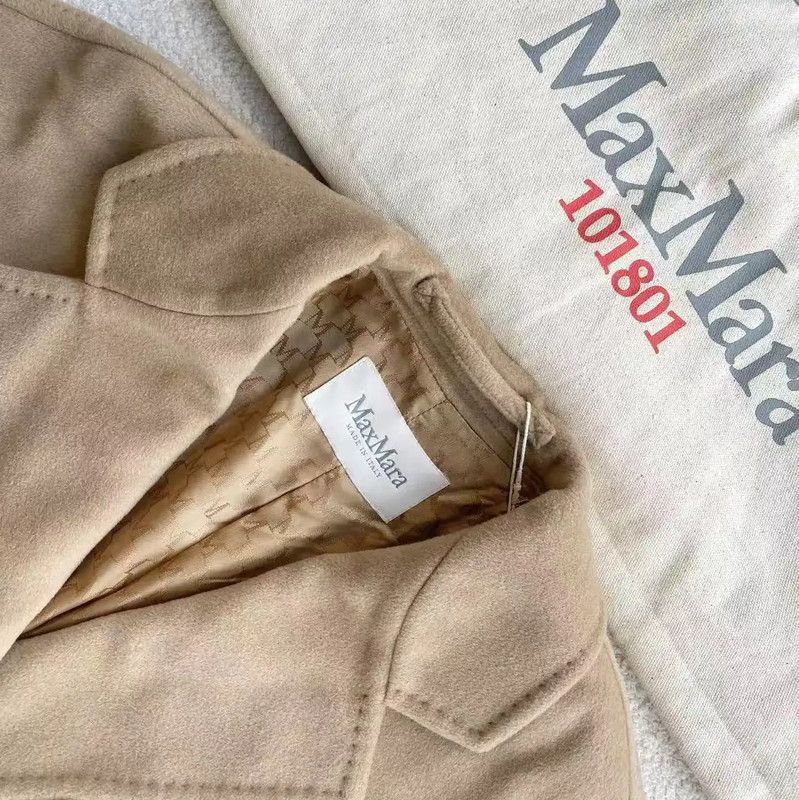 Max Mara MaxMara Camel Wool Women's Coat 0089 Size ONE SIZE - 3 Thumbnail