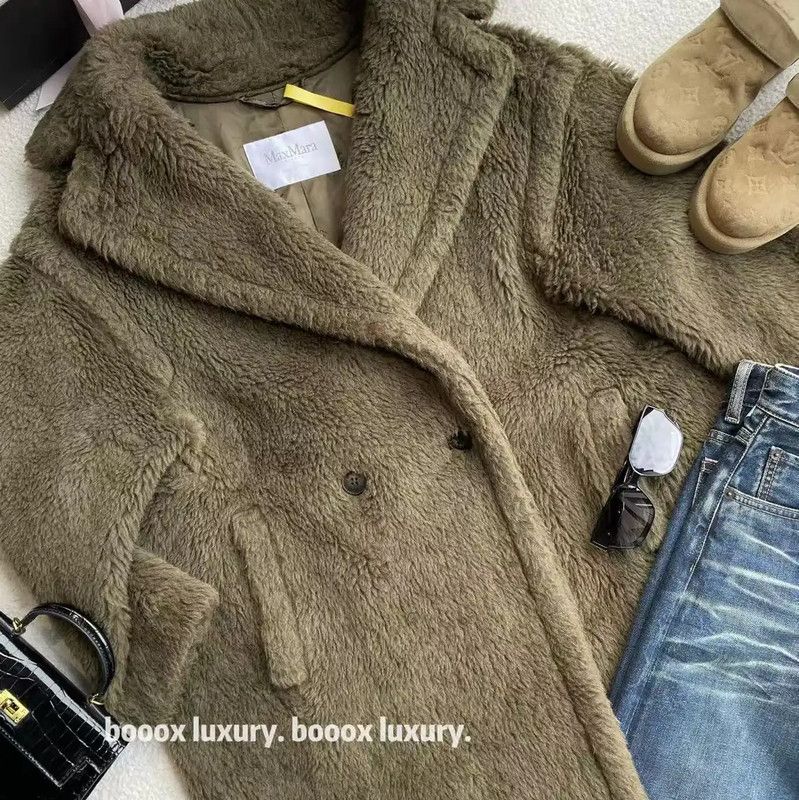 Max Mara MaxMara Cozy Olive Alpaca Wool Coat 0089 Size S / US 4 / IT 40 - 4 Thumbnail