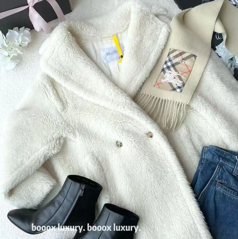 Max Mara MaxMara Soft Alpaca Wool Coat for Women 0089 Size XS / US 0-2 / IT 36-38 - 2 Thumbnail