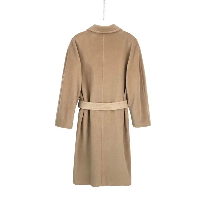 Max Mara MaxMara Beige Wool Women's Coat 0089 Size ONE SIZE - 2 Thumbnail
