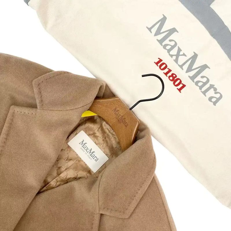 Max Mara MaxMara Beige Wool Women's Coat 0089 Size ONE SIZE - 3 Thumbnail