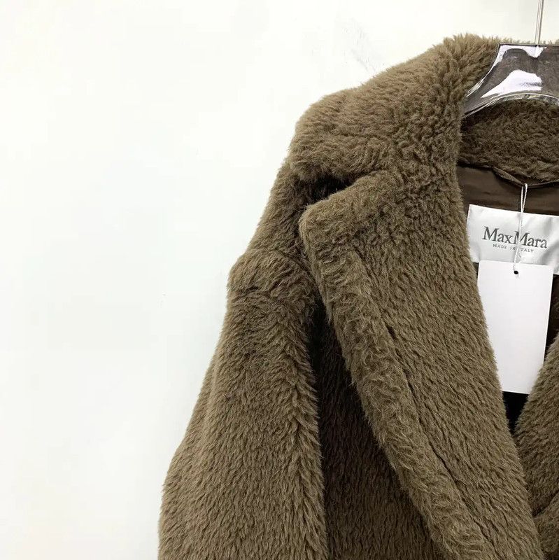 Max Mara MaxMara Brown Alpaca Wool Women's Coat 0089 Size XS / US 0-2 / IT 36-38 - 3 Thumbnail