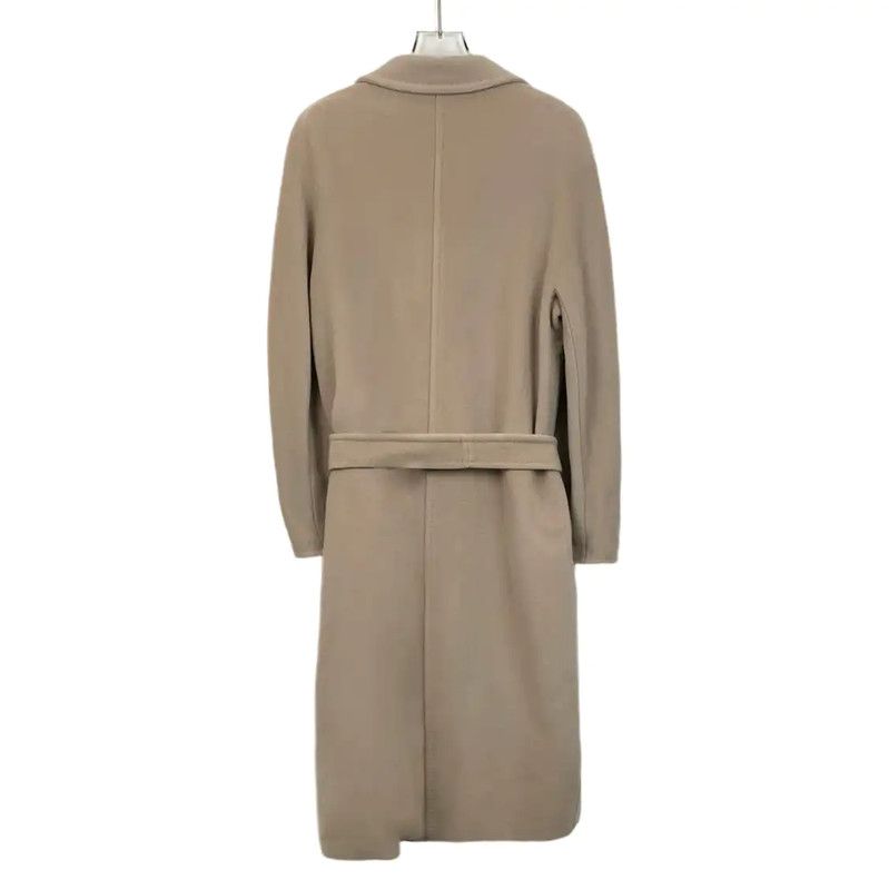 Max Mara MaxMara Beige Double-Breasted Women's Coat 0089 Size XS / US 0-2 / IT 36-38 - 2 Thumbnail
