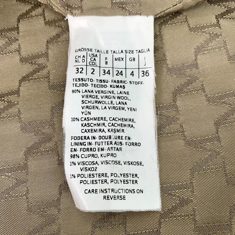 Max Mara MaxMara Beige Double-Breasted Women's Coat 0089 Size XS / US 0-2 / IT 36-38 - 7 Thumbnail