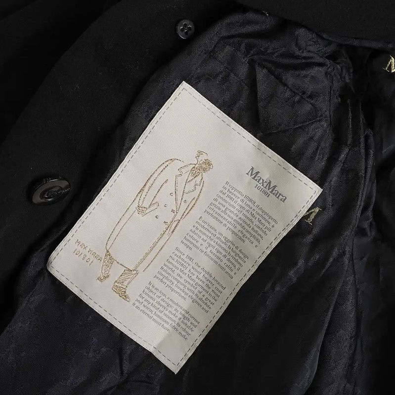 Max Mara MaxMara Black Cashmere Coat for Women 0089 Size S / US 4 / IT 40 - 7 Thumbnail