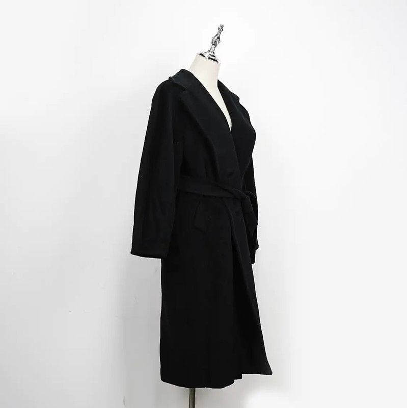 Max Mara MaxMara Black Cashmere Coat for Women 0089 Size S / US 4 / IT 40 - 2 Thumbnail