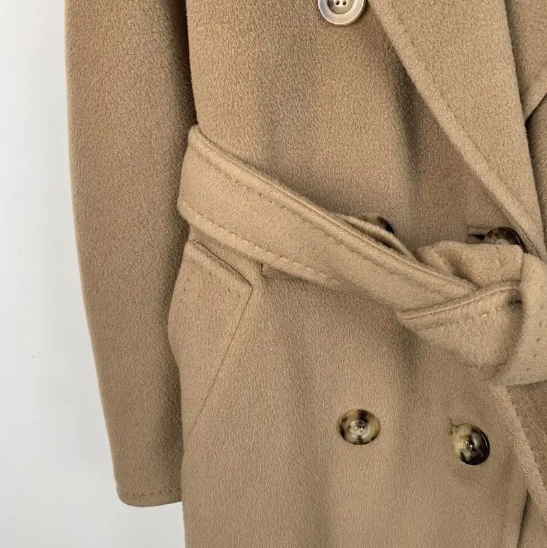 Max Mara MaxMara Brown Wool Double-Breasted Coat 0089 Size XS / US 0-2 / IT 36-38 - 4 Thumbnail