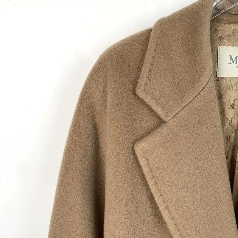 Max Mara MaxMara Brown Wool Double-Breasted Coat 0089 Size XS / US 0-2 / IT 36-38 - 3 Thumbnail