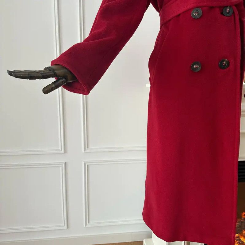 Max Mara MaxMara Red Wool Long Coat 0089 Size M / US 6-8 / IT 42-44 - 5 Thumbnail