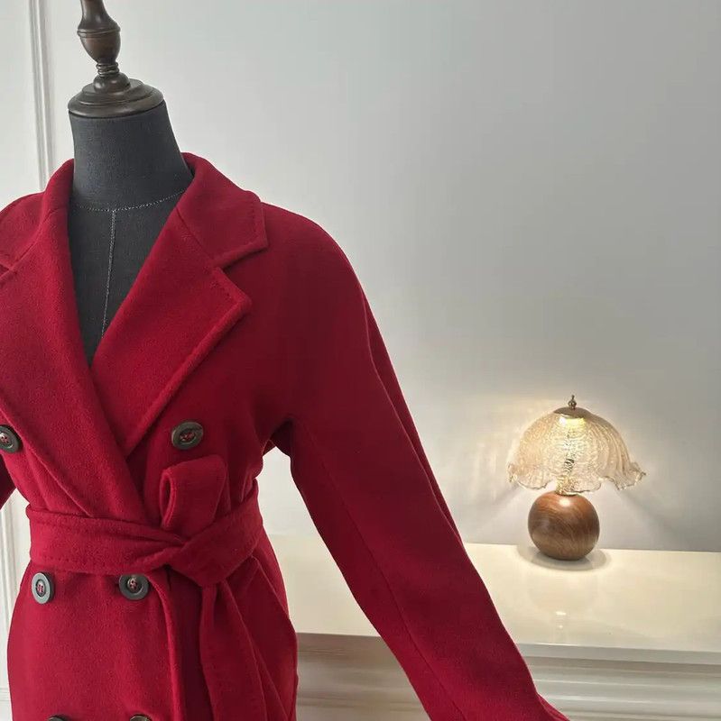 Max Mara MaxMara Red Wool Long Coat 0089 Size M / US 6-8 / IT 42-44 - 6 Thumbnail