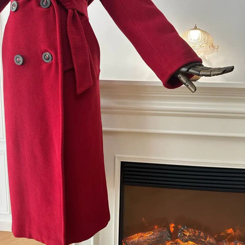 Max Mara MaxMara Red Wool Long Coat 0089 Size M / US 6-8 / IT 42-44 - 4 Thumbnail