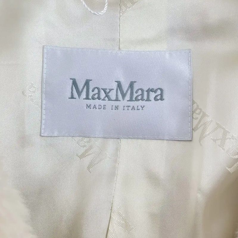 Max Mara MaxMara White Alpaca Wool Women's Coat 0089 Size S / US 4 / IT 40 - 6 Thumbnail
