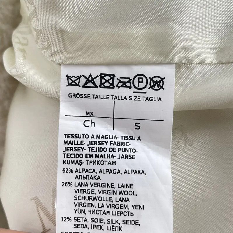 Max Mara MaxMara White Alpaca Wool Women's Coat 0089 Size S / US 4 / IT 40 - 7 Thumbnail