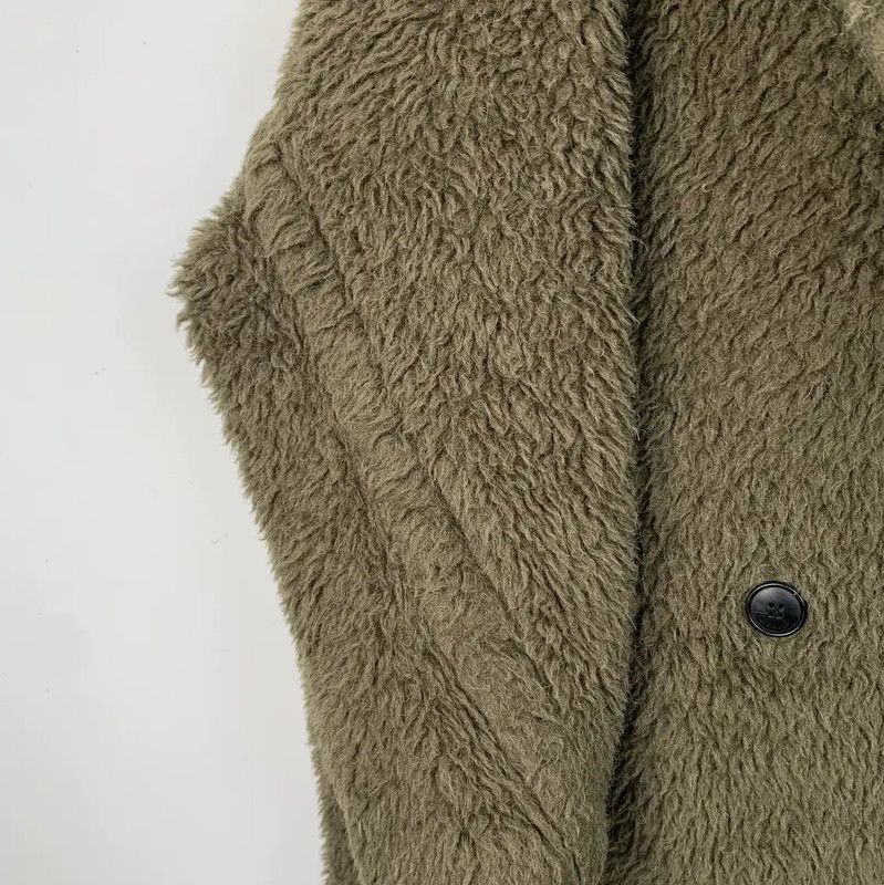 Max Mara MaxMara Olive Green Alpaca Wool Coat 0089 Size M / US 6-8 / IT 42-44 - 4 Thumbnail