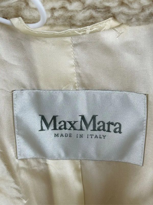 Max Mara MaxMara Cream Wool Women's Coat 0089 Size S / US 4 / IT 40 - 3 Thumbnail