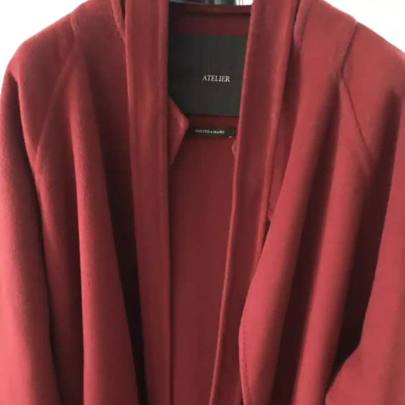 Max Mara MaxMara Women's Red Cashmere Coat 0089 Size S / US 4 / IT 40 - 4 Thumbnail