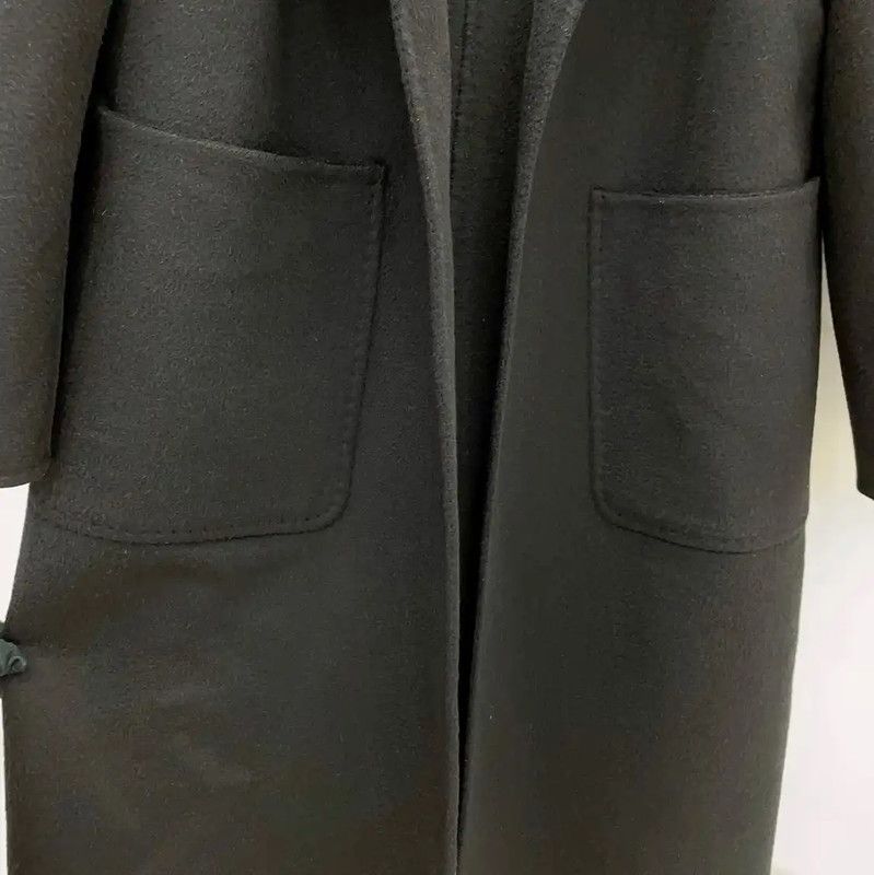 Max Mara MaxMara Black Cashmere Mid-Length Coat 0089 Size S / US 4 / IT 40 - 7 Thumbnail