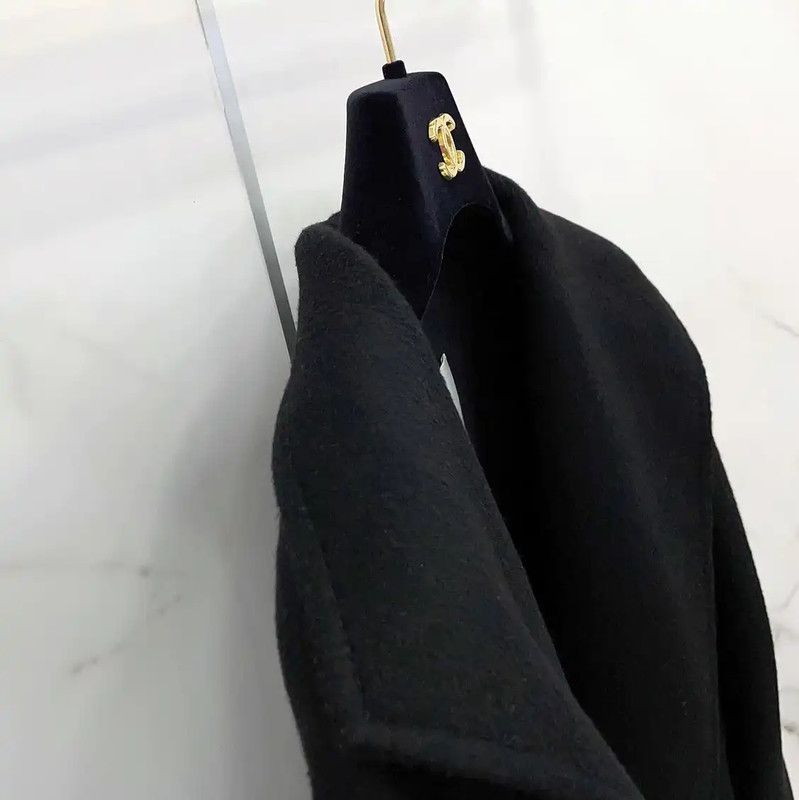 Max Mara MaxMara Black Cashmere Mid-Length Coat 0089 Size S / US 4 / IT 40 - 6 Thumbnail