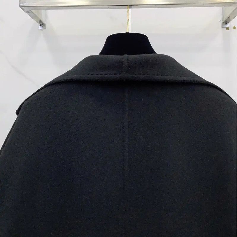 Max Mara MaxMara Black Cashmere Mid-Length Coat 0089 Size S / US 4 / IT 40 - 8 Thumbnail