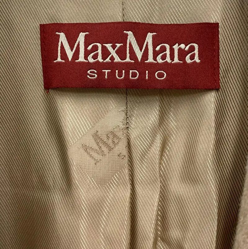 Max Mara MaxMara Khaki Women's Coat Size L 0089 Size L / US 10 / IT 46 - 4 Thumbnail