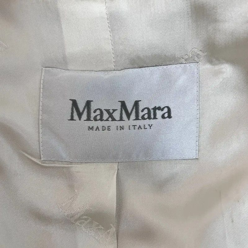Max Mara MaxMara Women's White Cotton Blend Coat 0089 Size S / US 4 / IT 40 - 4 Thumbnail
