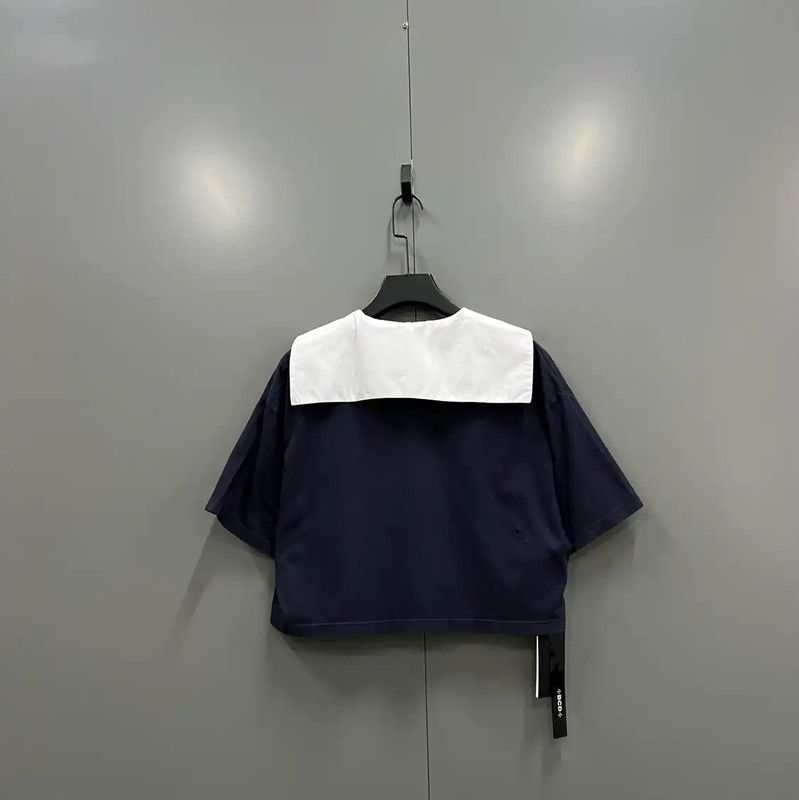 Miu Miu Miu Miu Summer Navy Blue Short Sleeve T-Shirt 0089 Size S / US 4 / IT 40 - 3 Thumbnail