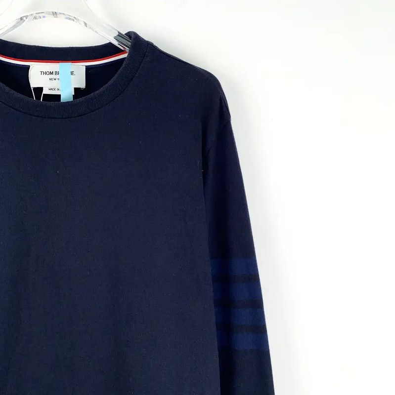 Thom Browne Thom Browne Women's Navy Cotton Pullover Sweater 0089 Size XS / US 0-2 / IT 36-38 - 3 Thumbnail