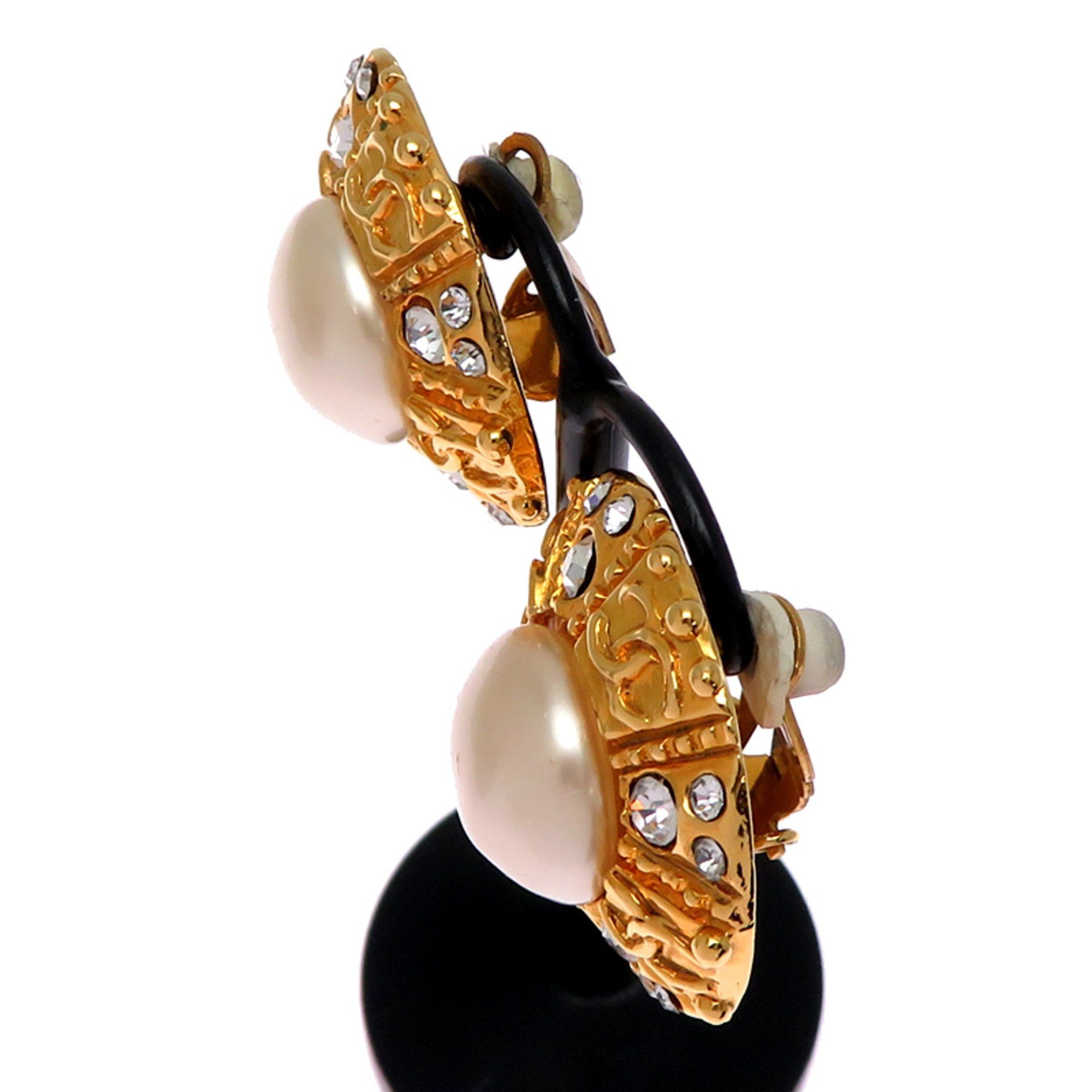 Chanel Chanel Coco Mark Pearl Women's Earrings GP Size ONE SIZE - 3 Thumbnail