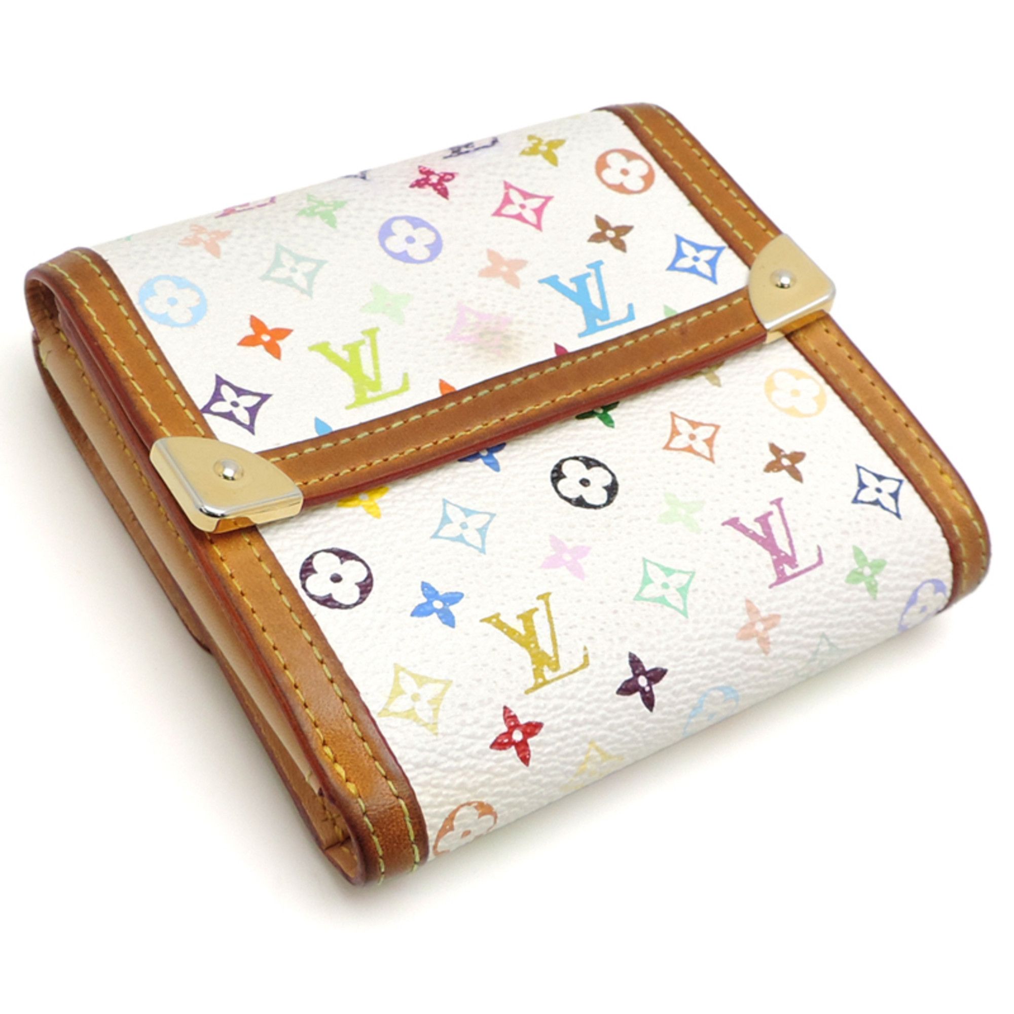 Louis Vuitton Louis Vuitton Porte-Monnaie Bi-fold Wallet M92983 (Discontinued) Monogram Multicolore Blanc (White) for Men and Women Size ONE SIZE - 3 Thumbnail