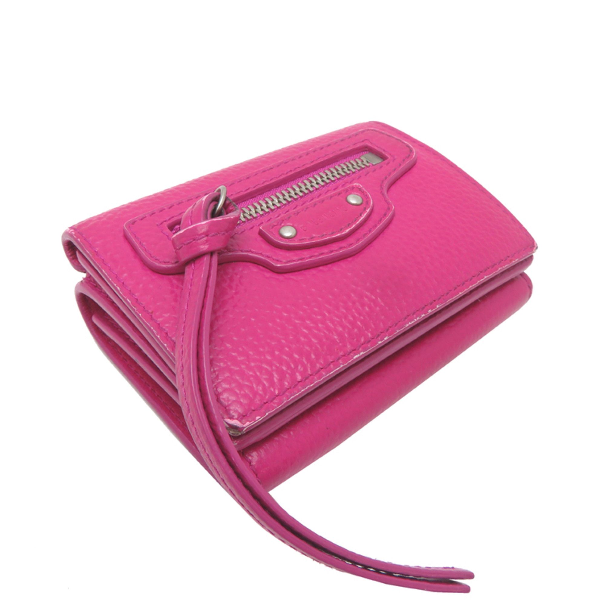 Balenciaga Balenciaga Neo Classic Mini Wallet, Women's Tri-fold 640107, Leather, Pink Size ONE SIZE - 3 Thumbnail