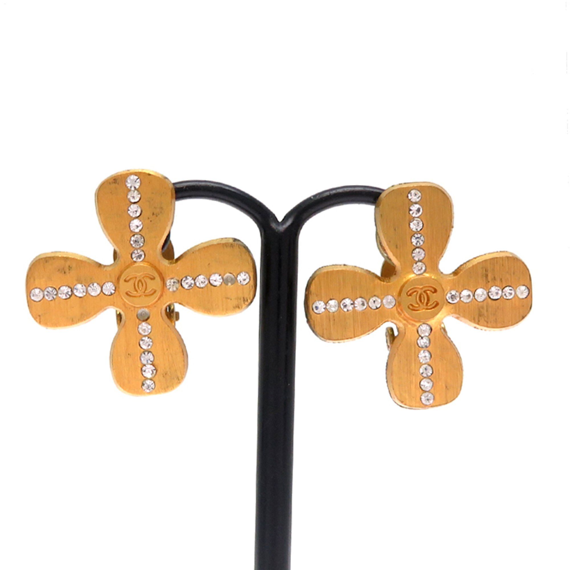 Chanel Chanel Coco Mark Clover Women's Earrings GP Size ONE SIZE - 2 Thumbnail