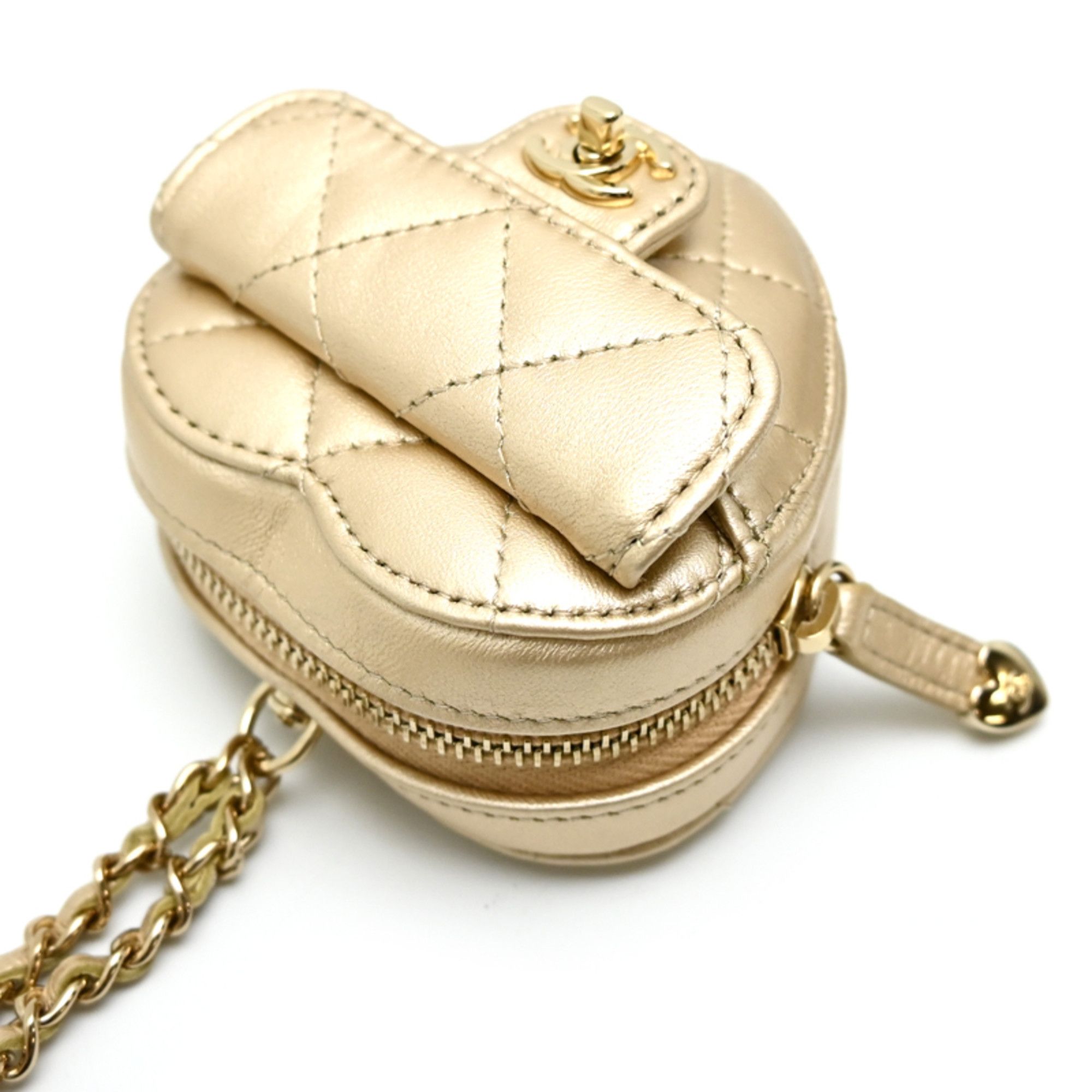 Chanel Chanel Matelasse Coco Mark Mini Heart Chain Shoulder Bag with Gold Hardware, Women's Coin Case, AP2783, Lambskin, Size ONE SIZE - 3 Thumbnail
