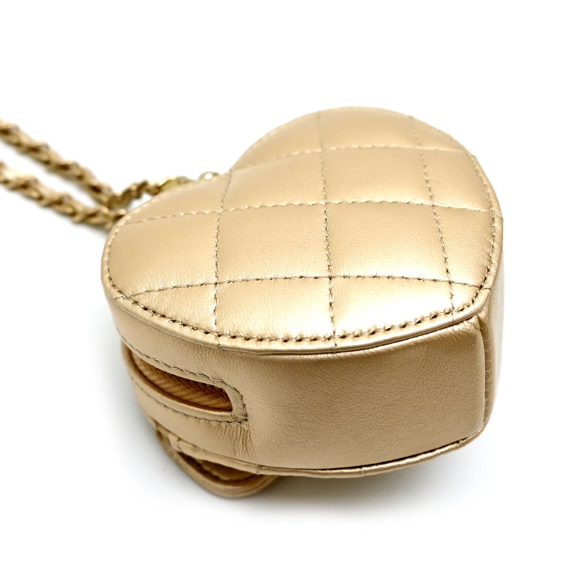 Chanel Chanel Matelasse Coco Mark Mini Heart Chain Shoulder Bag with Gold Hardware, Women's Coin Case, AP2783, Lambskin, Size ONE SIZE - 4 Thumbnail