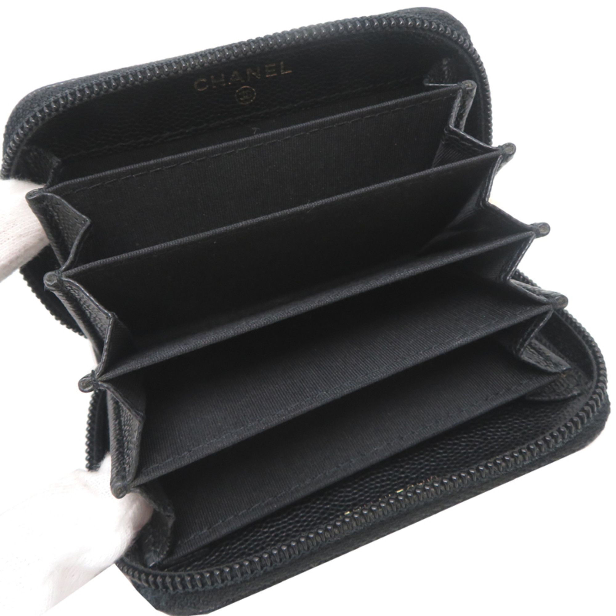 Chanel Chanel Timeless Women's Card Case A82634 Caviar Leather Black Size ONE SIZE - 5 Thumbnail