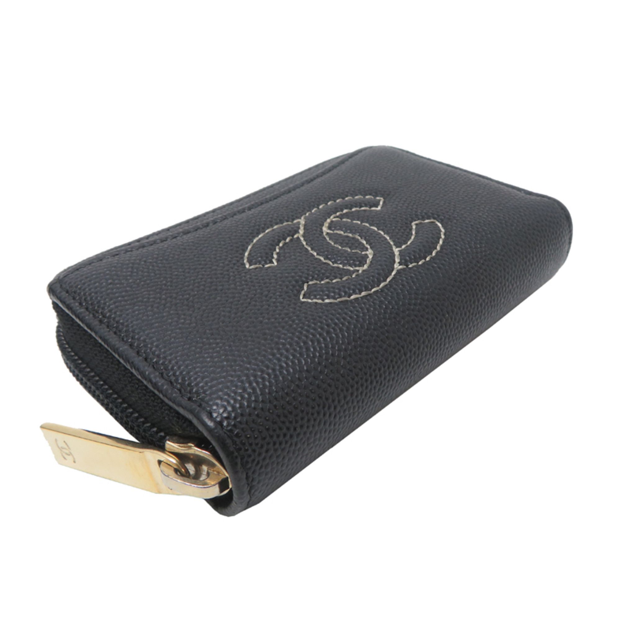 Chanel Chanel Timeless Women's Card Case A82634 Caviar Leather Black Size ONE SIZE - 3 Thumbnail