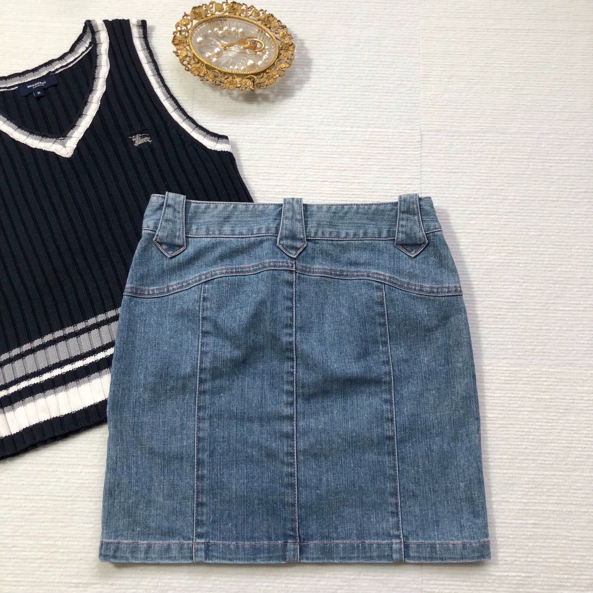Burberry Burberry Denim Mini Skirt - dmc Size US 28 / EU 44 - 3 Thumbnail