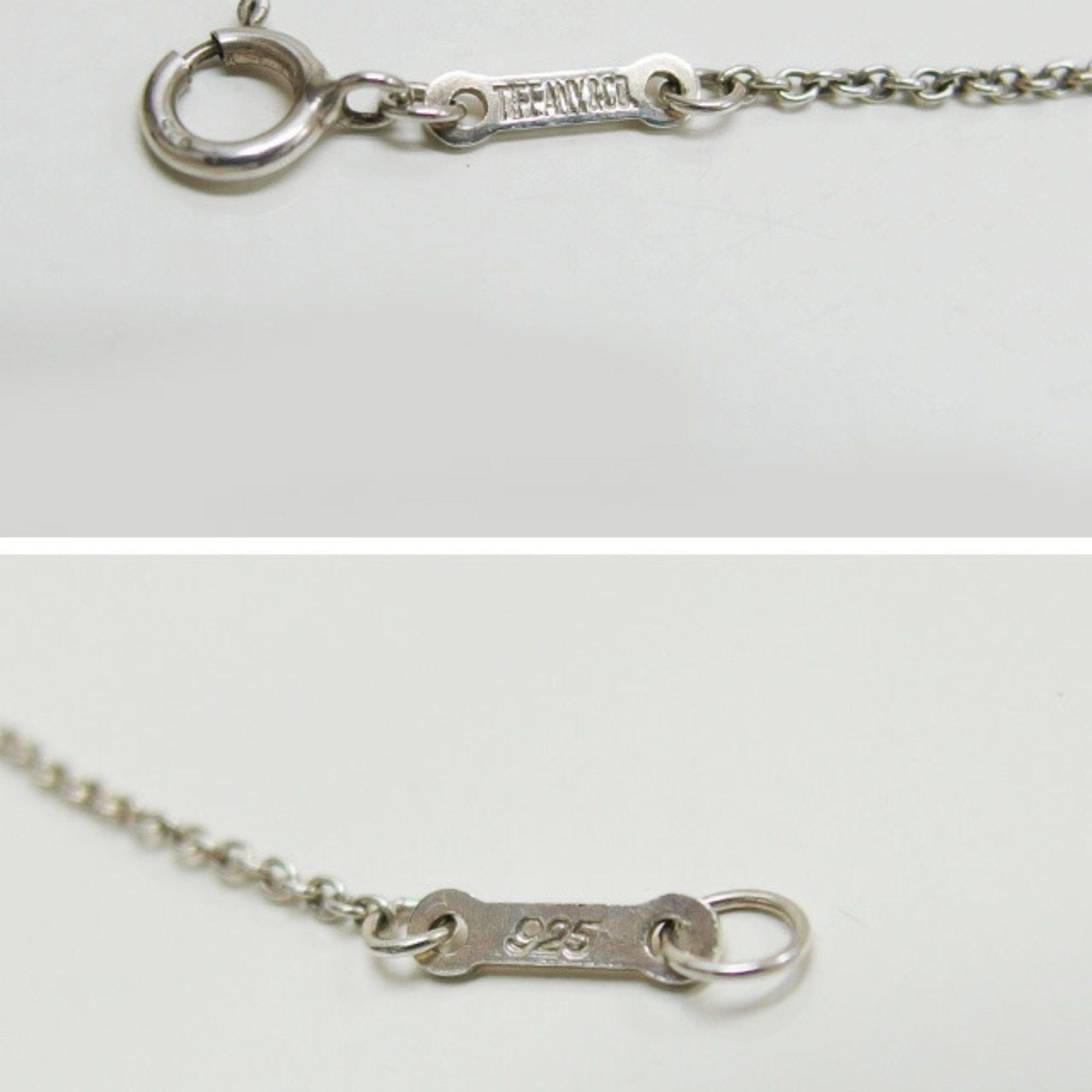 Tiffany double teardrop chain silver necklace large
