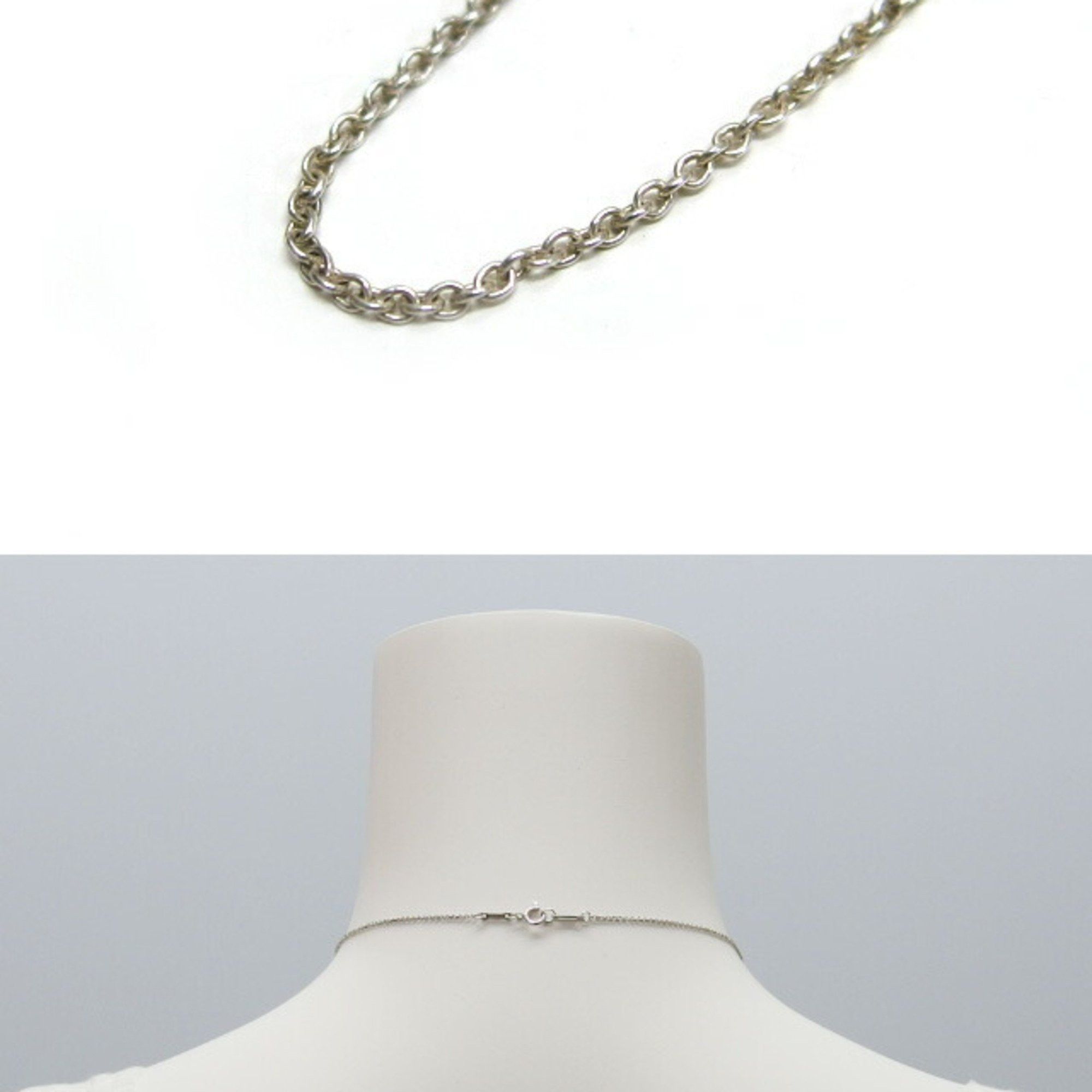 Tiffany double teardrop chain silver necklace large