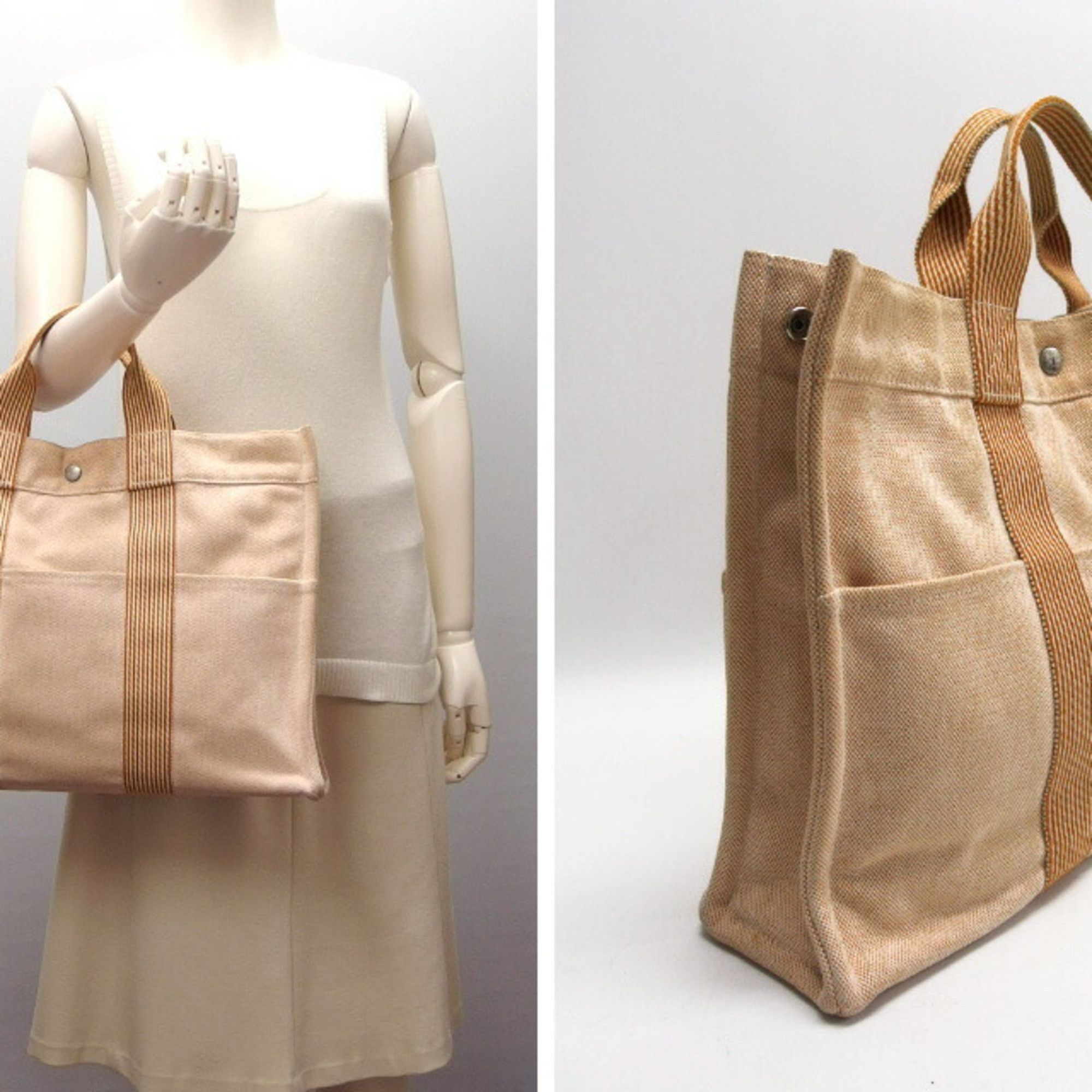 Hermes Hermes New Four Toes MM Tote Bag Orange x White Size ONE SIZE - 3 Thumbnail