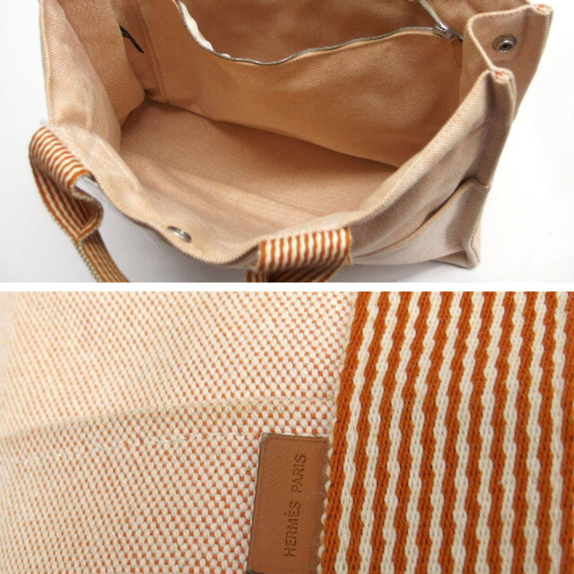 Hermes Hermes New Four Toes MM Tote Bag Orange x White Size ONE SIZE - 5 Thumbnail