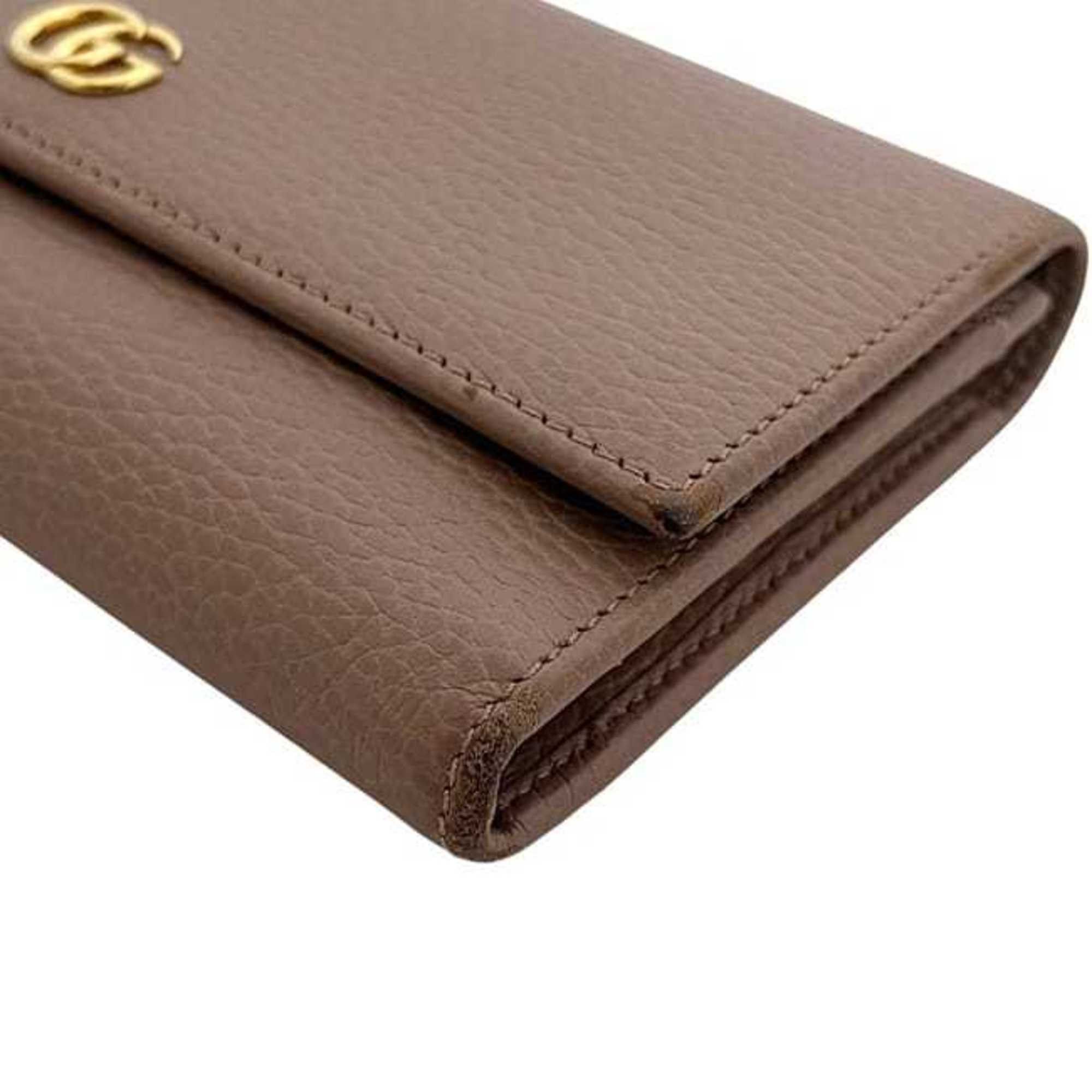 Gucci Gucci GG Bifold Long Wallet ec-24304 Pink Beige Marmont 456116 Leather 520981 GUCCI Men's and Women's Size ONE SIZE - 8 Thumbnail