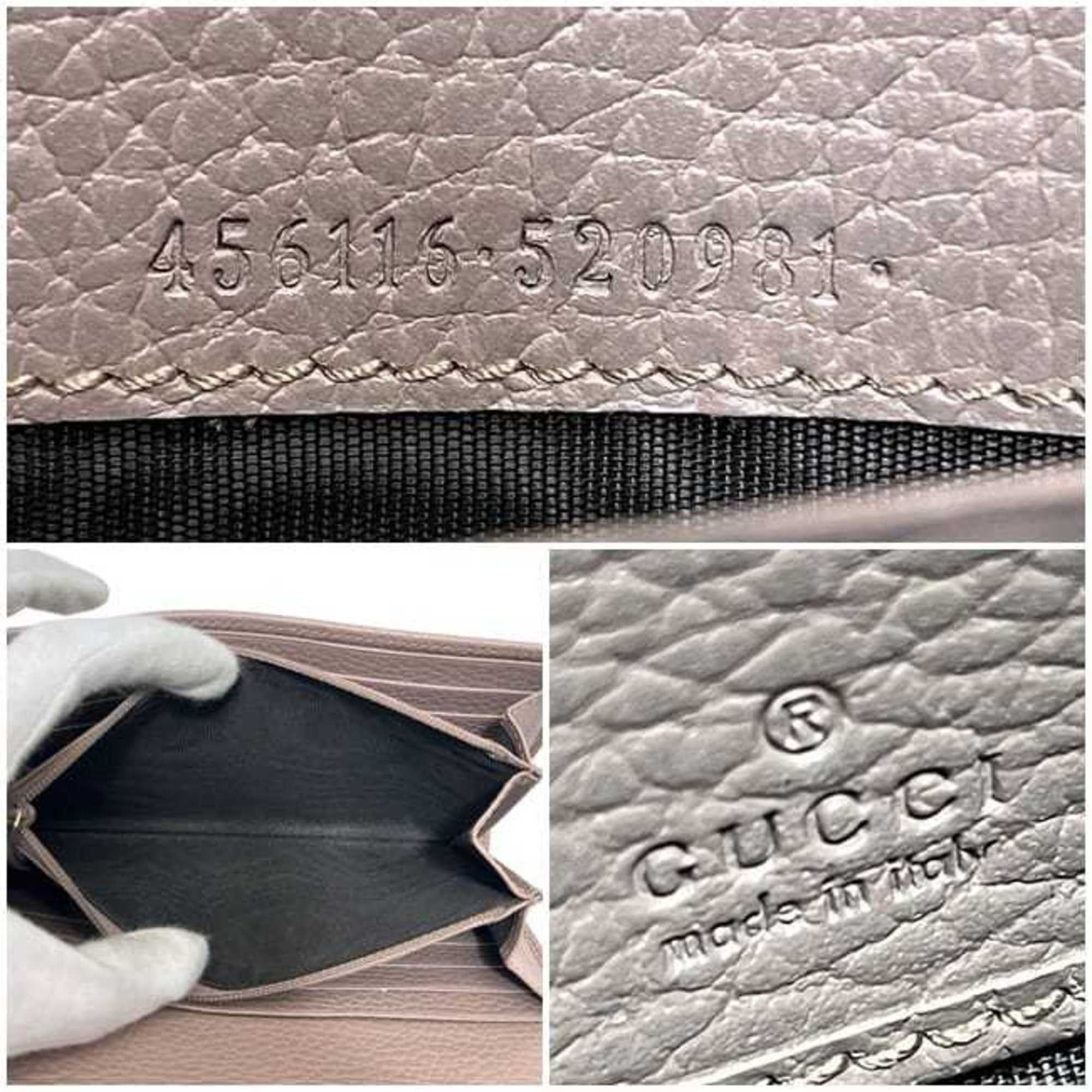 Gucci Gucci GG Bifold Long Wallet ec-24304 Pink Beige Marmont 456116 Leather 520981 GUCCI Men's and Women's Size ONE SIZE - 5 Thumbnail
