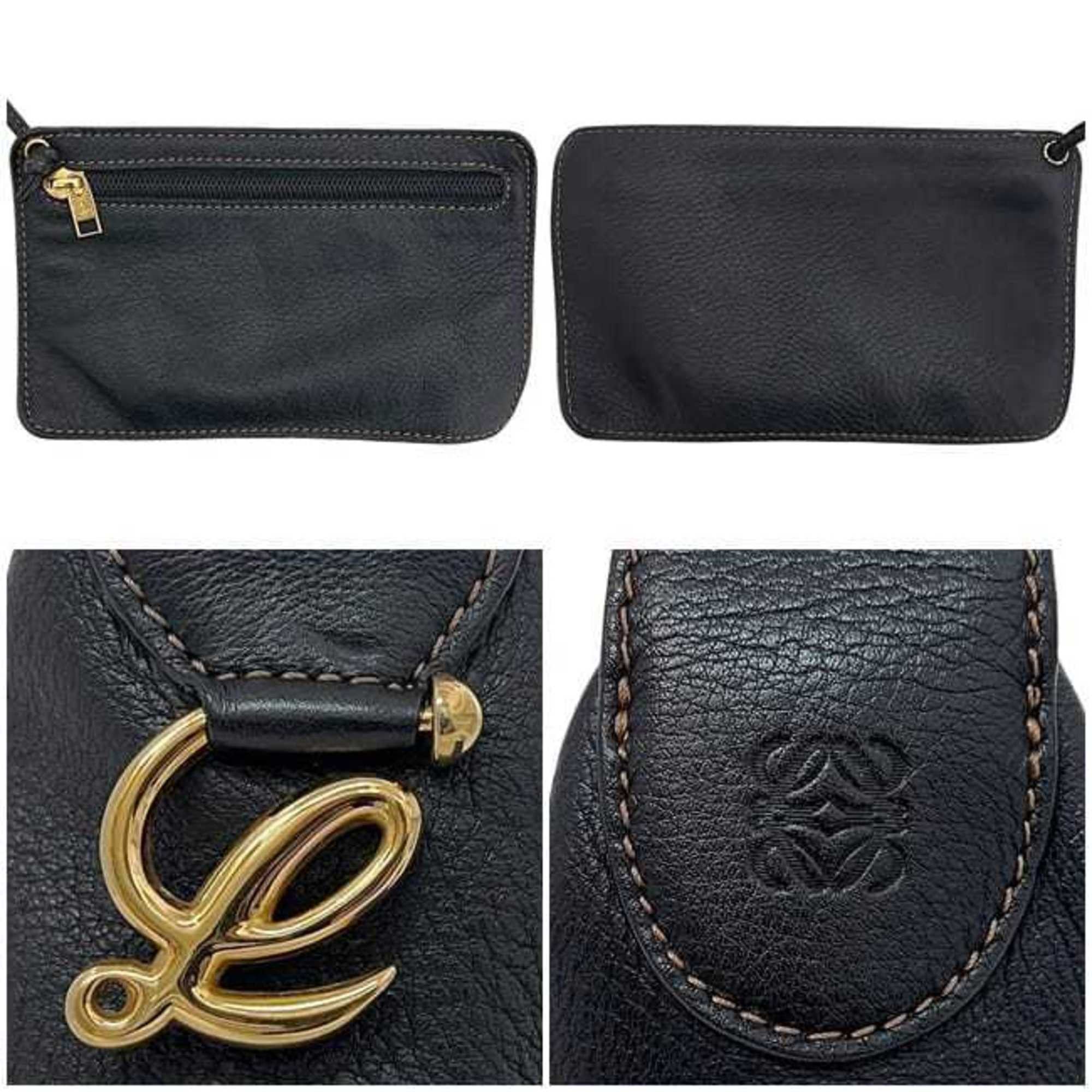 Loewe handbag f-24362 Black Anton Leather L 26 LOEWE Women's