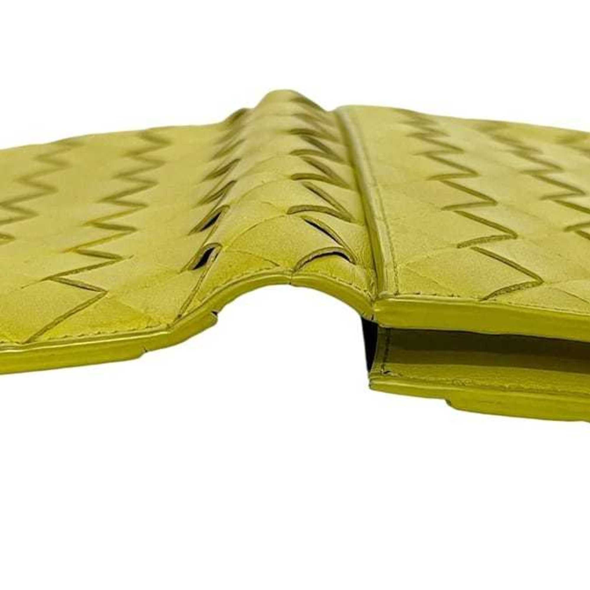 Bottega Veneta Bottega Veneta Bifold Long Wallet ec-24435 Yellow Cassette 676593 Leather P02068570A BOTTEGA VENETA Braided Flap Men's Women's Size ONE SIZE - 9 Thumbnail