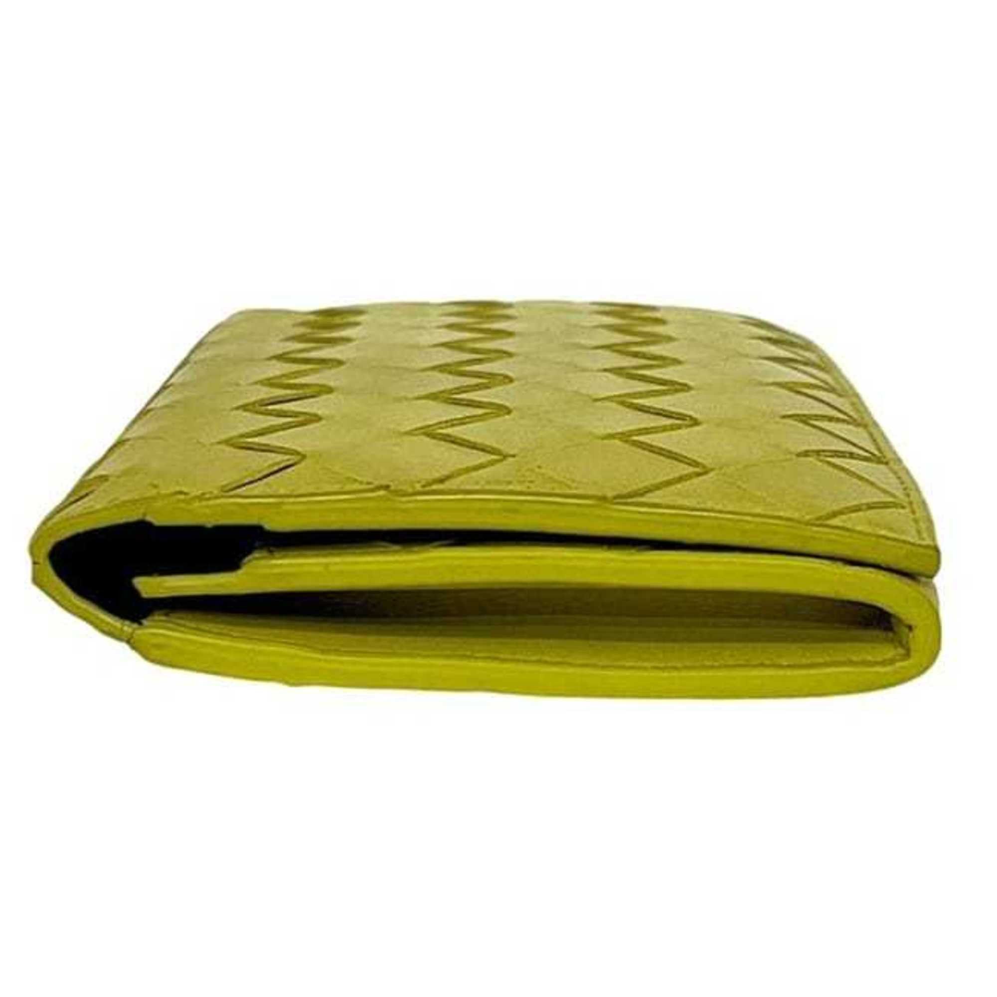 Bottega Veneta Bottega Veneta Bifold Long Wallet ec-24435 Yellow Cassette 676593 Leather P02068570A BOTTEGA VENETA Braided Flap Men's Women's Size ONE SIZE - 4 Thumbnail
